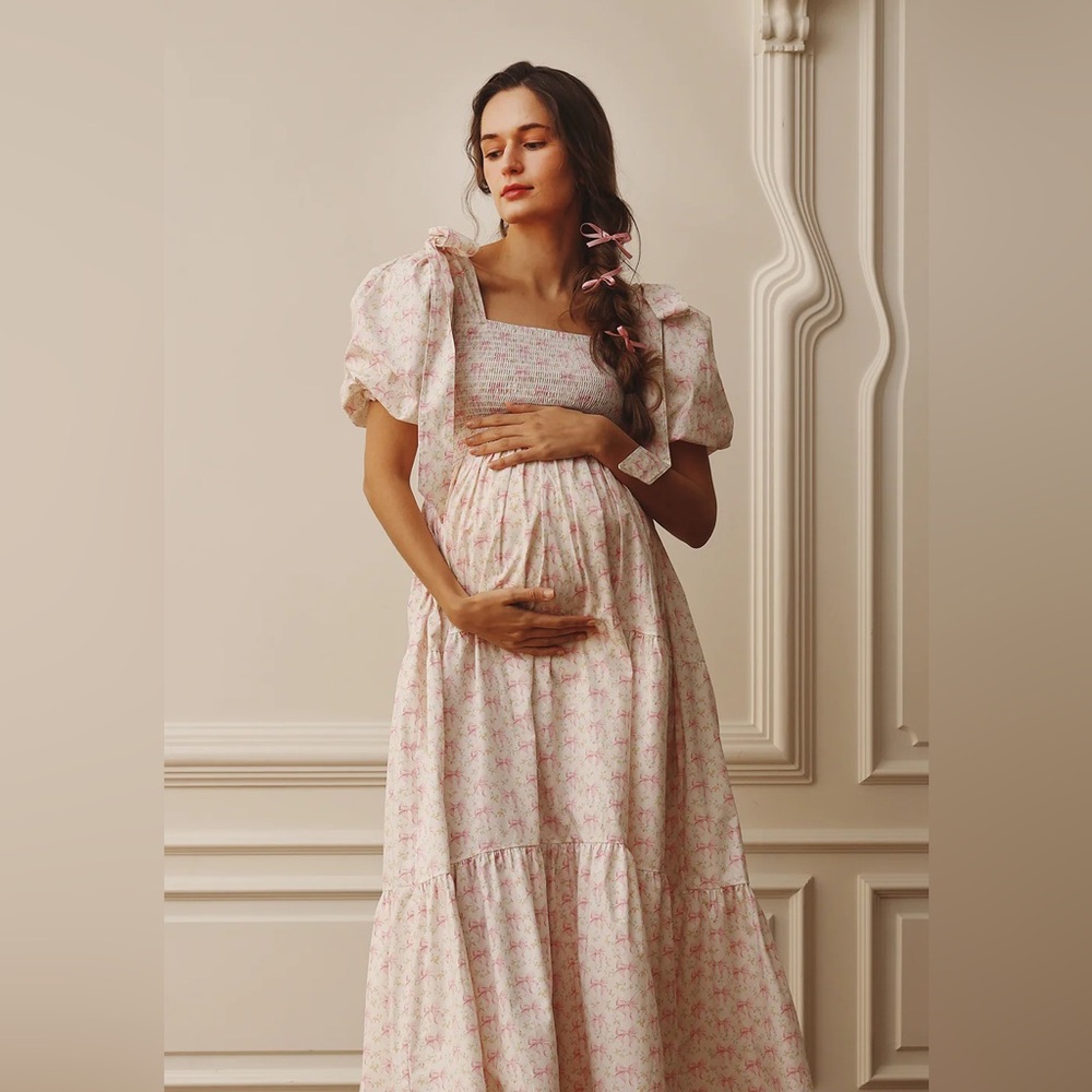 New Maternity Dress with bow sleeve